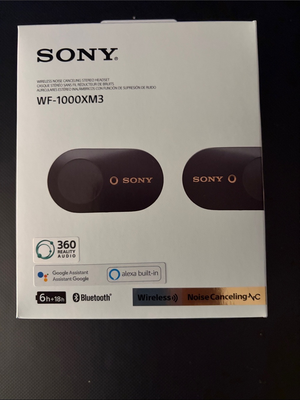 Sony WF-1000XM3 Wireless Earbuds - Black with Copper Accents